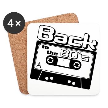 80er Party,Fun Shirt,Back to the 80s(25) - Untersetzer (4er-Set) - Weiß - Vorne