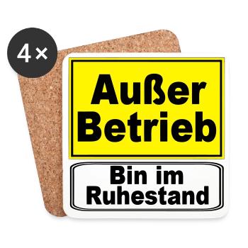Rente Rentner Außer Betrieb,Ruhestand(25) - Untersetzer (4er-Set) - Weiß - Vorne