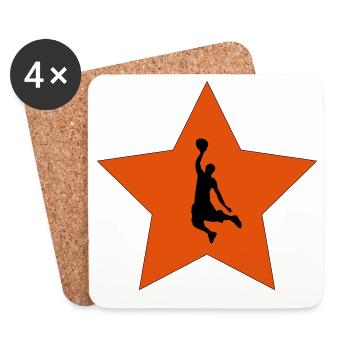 Star du basket - Dessous de verre (lot de 4) - blanc - Devant