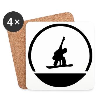 Snowboarder Emblem - Untersetzer (4er-Set) - Weiß - Vorne