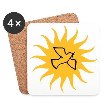 Dove of peace Sun - Coasters (set of 4) - white - Front