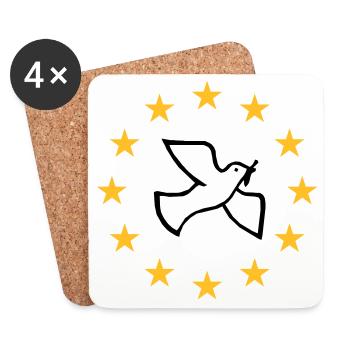Europäische Friedenstaube - Untersetzer (4er-Set) - Weiß - Vorne