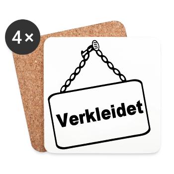 Party Shirt ,Feiern , Karneval, Verkleidet(25) - Untersetzer (4er-Set) - Weiß - Vorne