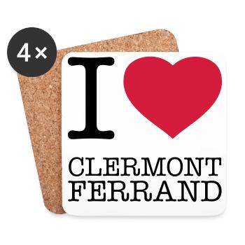 I LOVE CLERMONT-FERRAND France Frankreich - Coasters (set of 4) - white - Front
