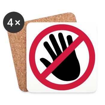 Nicht berühren Hand - Untersetzer (4er-Set) - Weiß - Vorne
