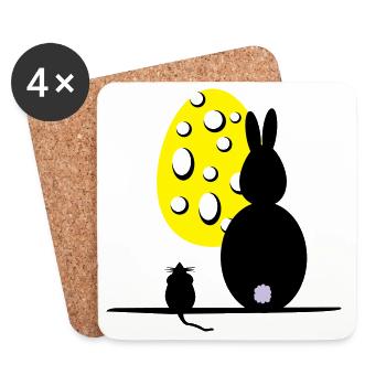 Mäuseosterei - Untersetzer (4er-Set) - Weiß - Vorne