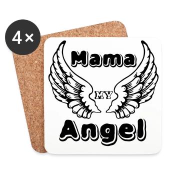 Maman Angel mère fête de l’amour cadeau - Dessous de verre (lot de 4) - blanc - Devant