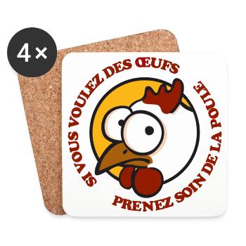 Prenez soin de la poule 1 - Untersetzer (4er-Set) - Weiß - Vorne