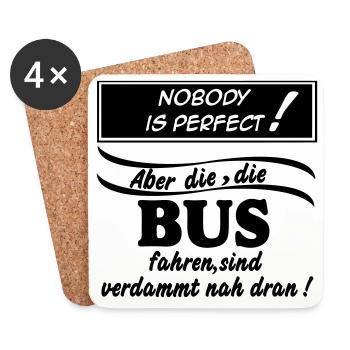 Busfahrer Bus Omnibus Kraftfahrer Schulbus (25) - Untersetzer (4er-Set) - Weiß - Vorne