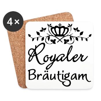 Royaler Bräutigam Geschenk - Untersetzer (4er-Set) - Weiß - Vorne
