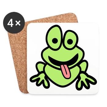 Frog with tongue - Coasters (set of 4) - white - Front