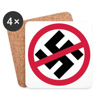 Gegen Nazis - Untersetzer (4er-Set) - Weiß - Vorne