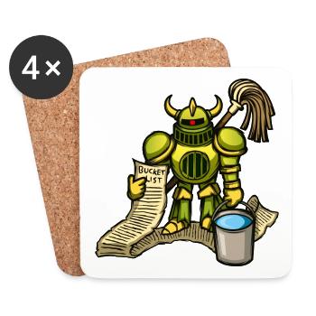 Bucket Knight - Coasters (set of 4) - white - Front