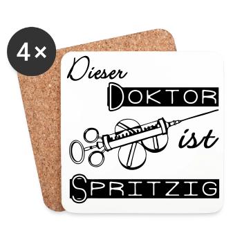Doktor Spritzig Geschenk - Untersetzer (4er-Set) - Weiß - Vorne