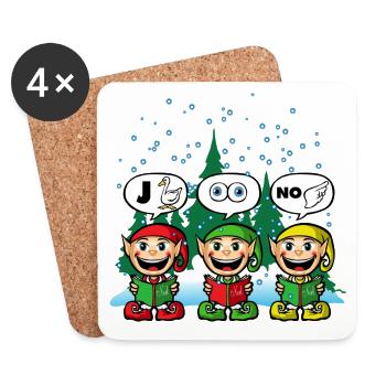 Joyeux Noel - Untersetzer (4er-Set) - Weiß - Vorne
