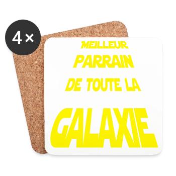 Meilleur Parrain de la galaxie - Dessous de verre (lot de 4) - blanc - Devant