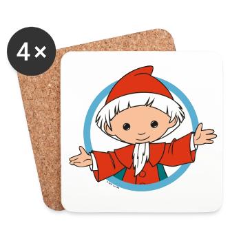 Sandmännchen Hallo! im Kreis - Untersetzer (4er-Set) - Weiß - Vorne