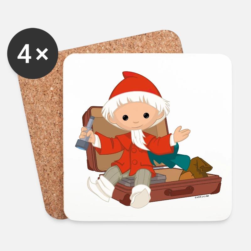 Sandmännchen mit Koffer - Untersetzer (4er-Set) - Weiß