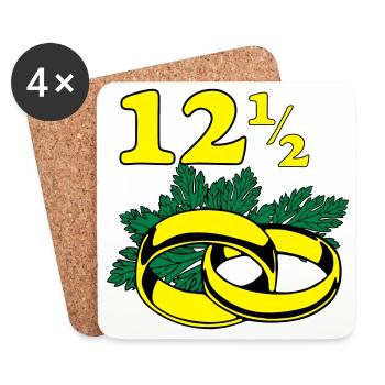 Petersilienhochzeit , Hochzeitstag (25) - Untersetzer (4er-Set) - Weiß - Vorne