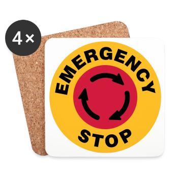 Emergency | Notfall | Stop - Dessous de verre (lot de 4) - blanc - Devant