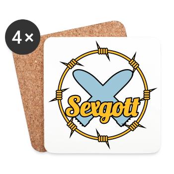 Sexgott | Dildo | Cock - Coasters (set of 4) - white - Front