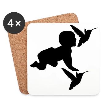Baby Birds - Coasters (set of 4) - white - Front