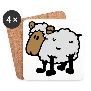 cooles comic schaf funny sheep - Untersetzer (4er-Set) - Weiß - Vorne