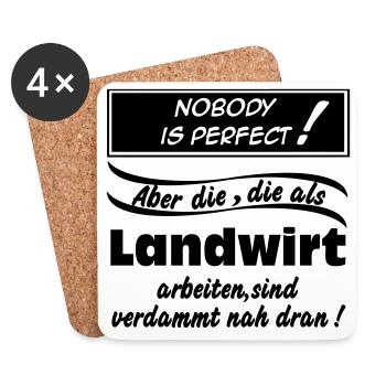 Landwirtschaft , Landwirt , Farmer , Nobody (25) - Untersetzer (4er-Set) - Weiß - Vorne