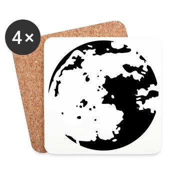 Mond Stencil - Untersetzer (4er-Set) - Weiß - Vorne