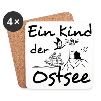 Ostsee Shirt , Fun Shirt Ein Kind der Ostsee (25) - Untersetzer (4er-Set) - Weiß - Vorne