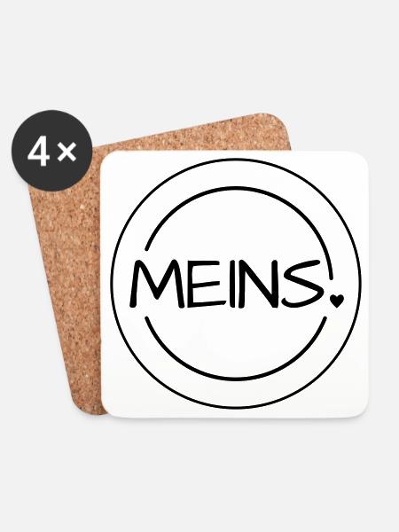 Meins mit Herz Stempel - Untersetzer (4er-Set) - Weiß