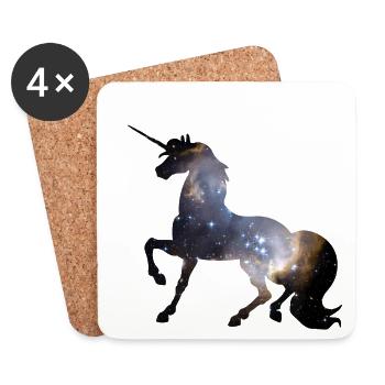 unicorn unicorn universe star magic immortal - Coasters (set of 4) - white - Front