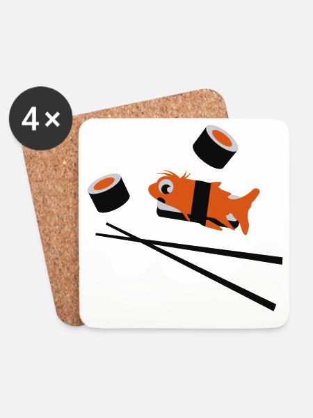 sushi - Coasters (set of 4) - white