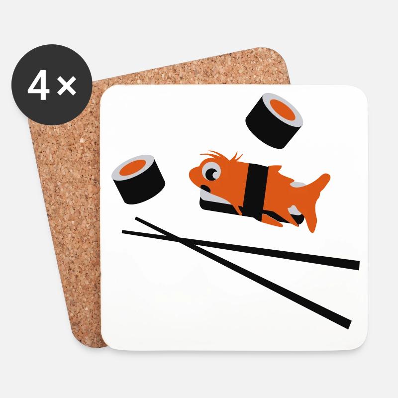 sushi - Coasters (set of 4) - white
