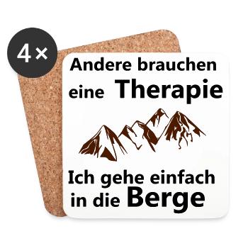 Therapie Berge - Untersetzer (4er-Set) - Weiß - Vorne