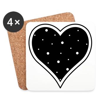 Heart Birthday Gift Love Friendship - Coasters (set of 4) - white - Front