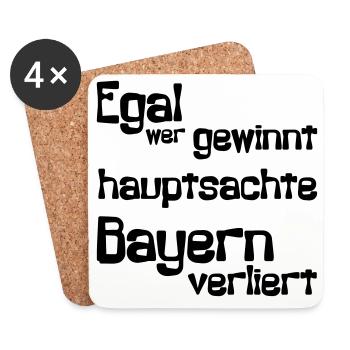 Egal wer gewinnt, hauptsache Bayern verliert - Untersetzer (4er-Set) - Weiß - Vorne