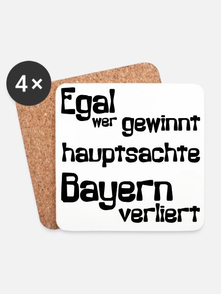 Egal wer gewinnt, hauptsache Bayern verliert - Untersetzer (4er-Set) - Weiß