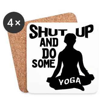 Shut up and do some Yoga - Coasters (set of 4) - white - Front