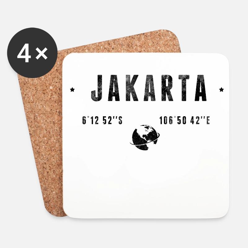 Jakarta - Untersetzer (4er-Set) - Weiß