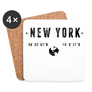 New York - Coasters (set of 4) - white - Front
