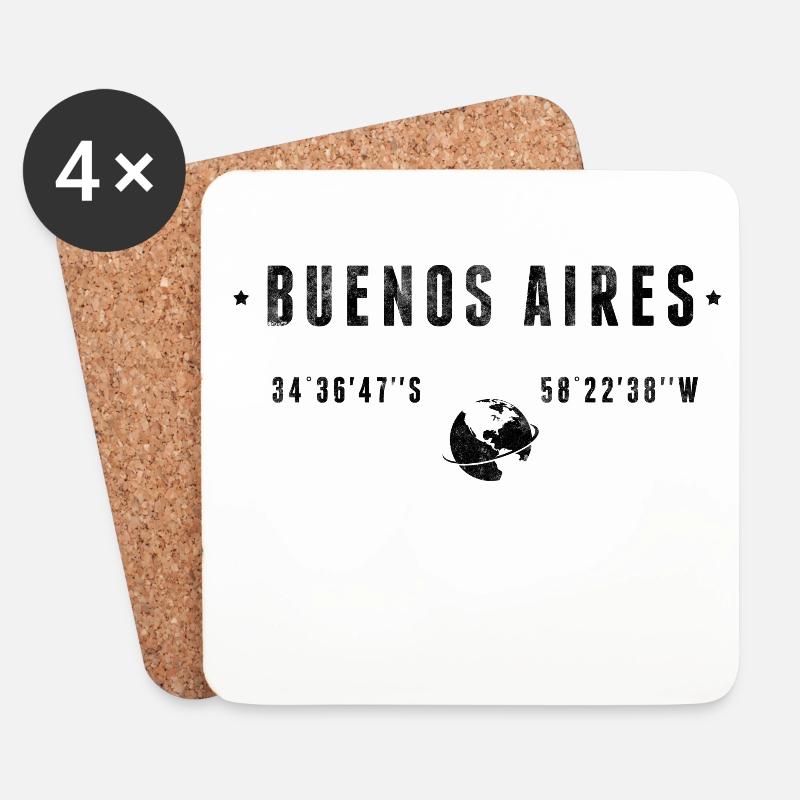 Buenos Aires - Untersetzer (4er-Set) - Weiß