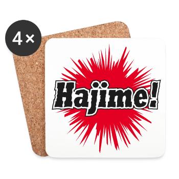 Hajime_Kampfsport - Untersetzer (4er-Set) - Weiß - Vorne
