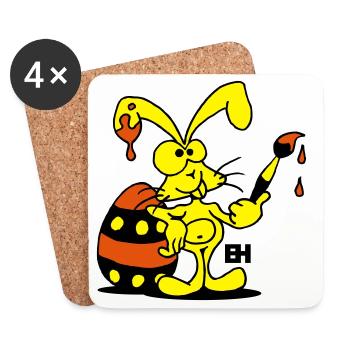 Osterhase - Untersetzer (4er-Set) - Weiß - Vorne