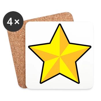 3D Stern - Untersetzer (4er-Set) - Weiß - Vorne