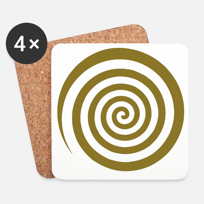 Spirale - Untersetzer (4er-Set) - Weiß