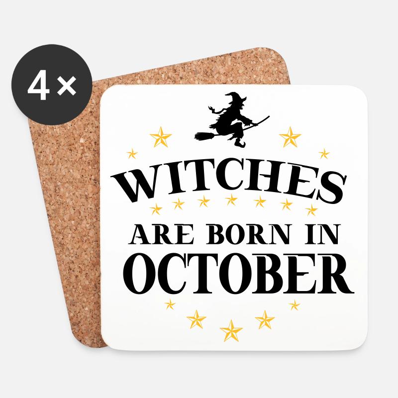 Witches Oktober - Untersetzer (4er-Set) - Weiß