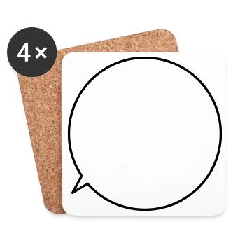 Speech bubble request text customizable - Coasters (set of 4) - white - Front
