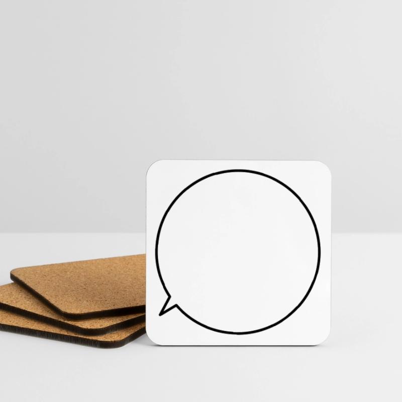 Speech bubble request text customizable Coasters (set of 4)