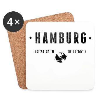 Hamburg - Untersetzer (4er-Set) - Weiß - Vorne